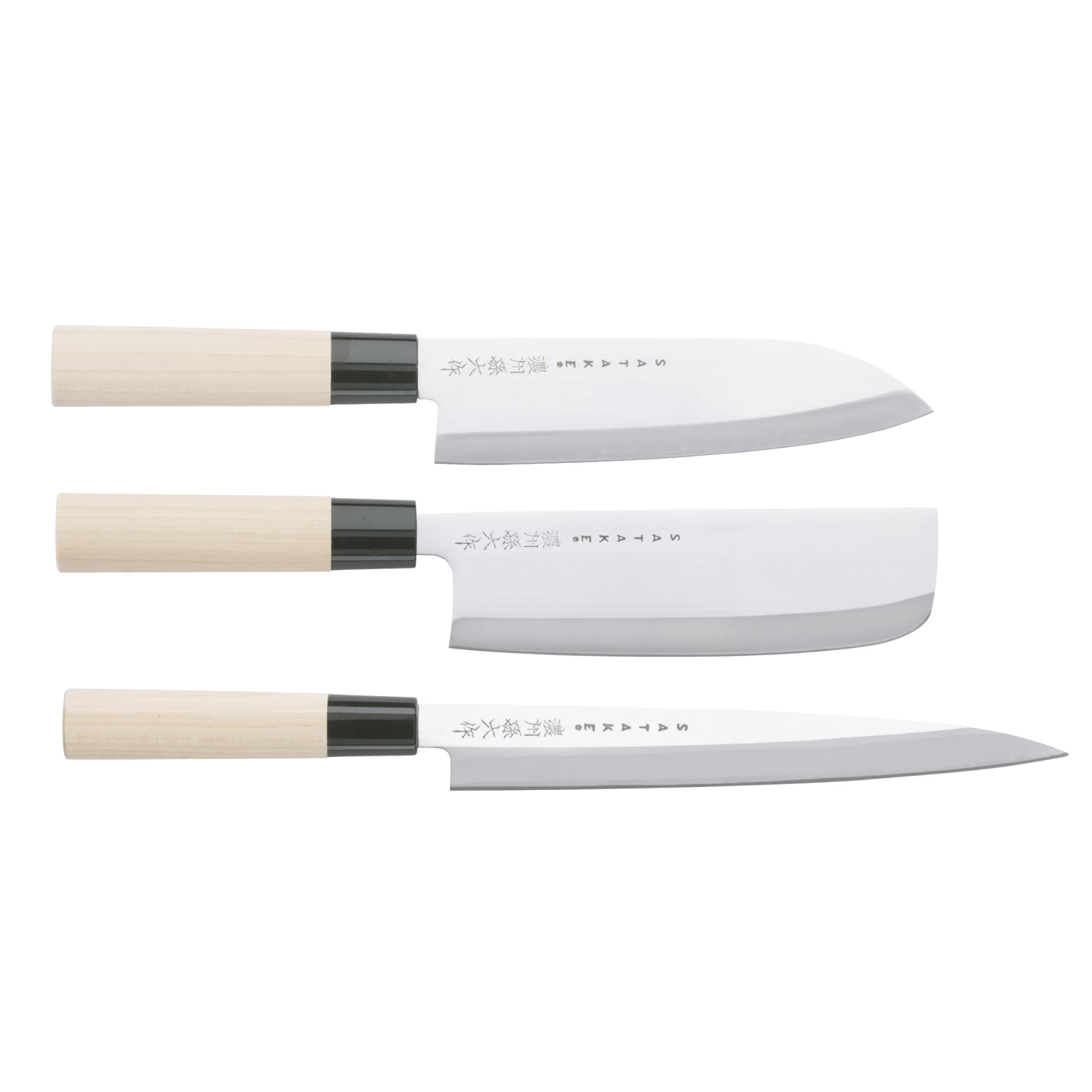 Satake Houcho Messer-Set Nakiri, Sashimi & Santoku 3 Satake Houcho Messer-Set Nakiri, Sashimi & Santoku