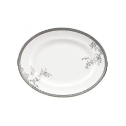 Wedgwood Vera Wang Lace Platinum Ovaler Servierteller