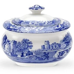 Spode Blue Italian Zuckerschale Mit Deckel