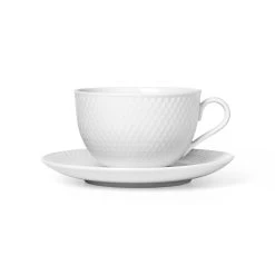 Lyngby Porcelæn Rhombe Teetasse Mit Untersetzer