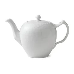 Royal Copenhagen White Fluted Half Lace Teekanne