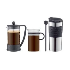 Bodum Kaffeset Mit Stempelkanne, Tasse, Reisebecher Und Löffel