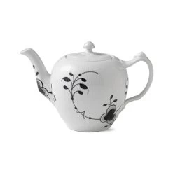 Royal Copenhagen Black Fluted Mega Schwarz Teekanne
